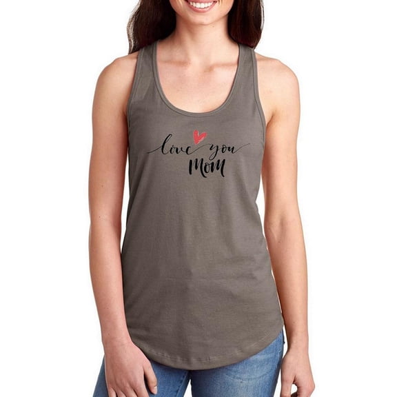 Love You Mom Minimalistic Racerback Tank Women -Image by Shutterstock, Female x-Large