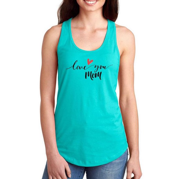 Love You Mom Minimalistic Racerback Tank Women -Image by Shutterstock, Female x-Small
