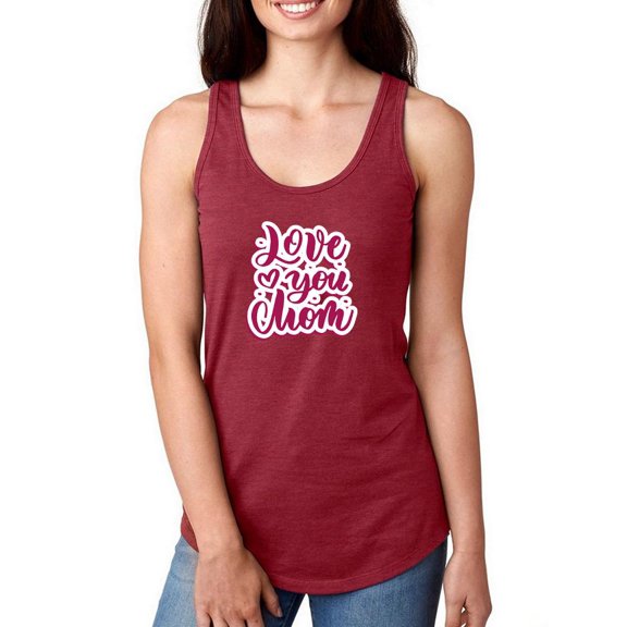 Love You Mom Wine Purple Racerback Tank Women -Image by Shutterstock, Female Large