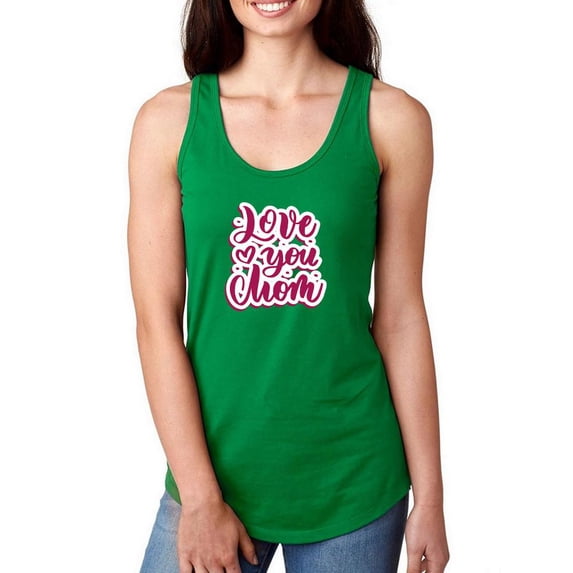 Love You Mom Wine Purple Racerback Tank Women -Image by Shutterstock, Female Small