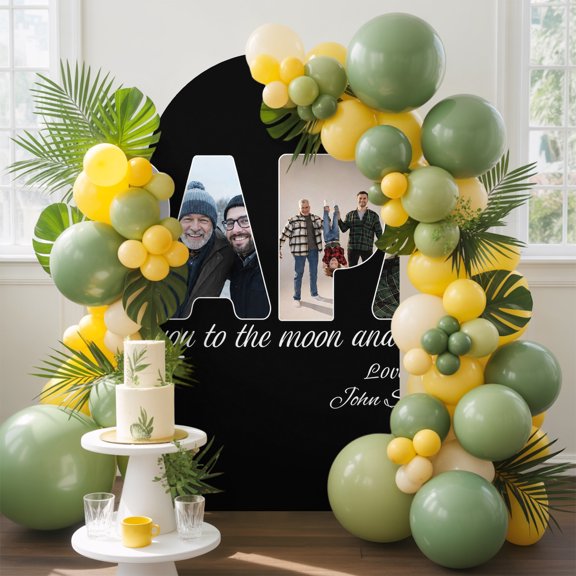 Love You to The Moon and Back Arch Backdrop Cover, 4FT, Papa Spandex Arch Covers Double-Sided Backdrop for Wedding Birthday Party Photo Background Decoration