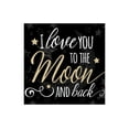 thumbnail image 1 of Love You Moon Back Black Moon Stars 12 x 12 Wood Wall Sign Plaque, 1 of 4