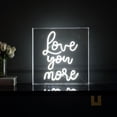 thumbnail image 1 of Love You More 15" Square Contemporary Glam Acrylic Box USB Operated LED Neon Light, White, 1 of 7