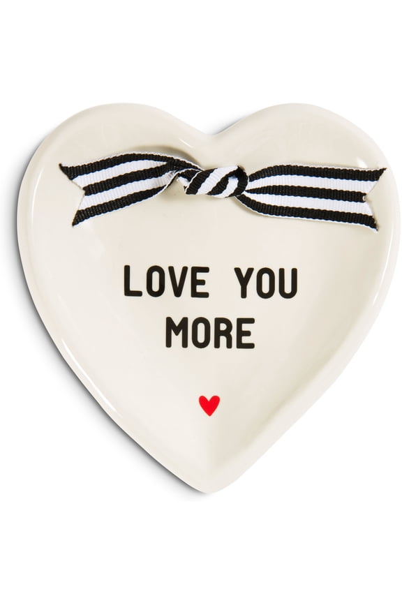 Love You More - 4.5" x 4.5" Heart-Shaped Keepsake Dish