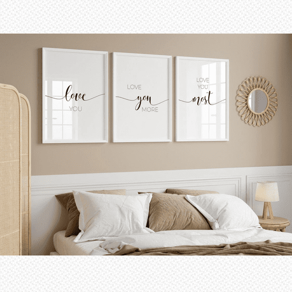 Love You More Love You Most Bedroom Couple Poster Set 3 Prints Set 3 , Poster Only