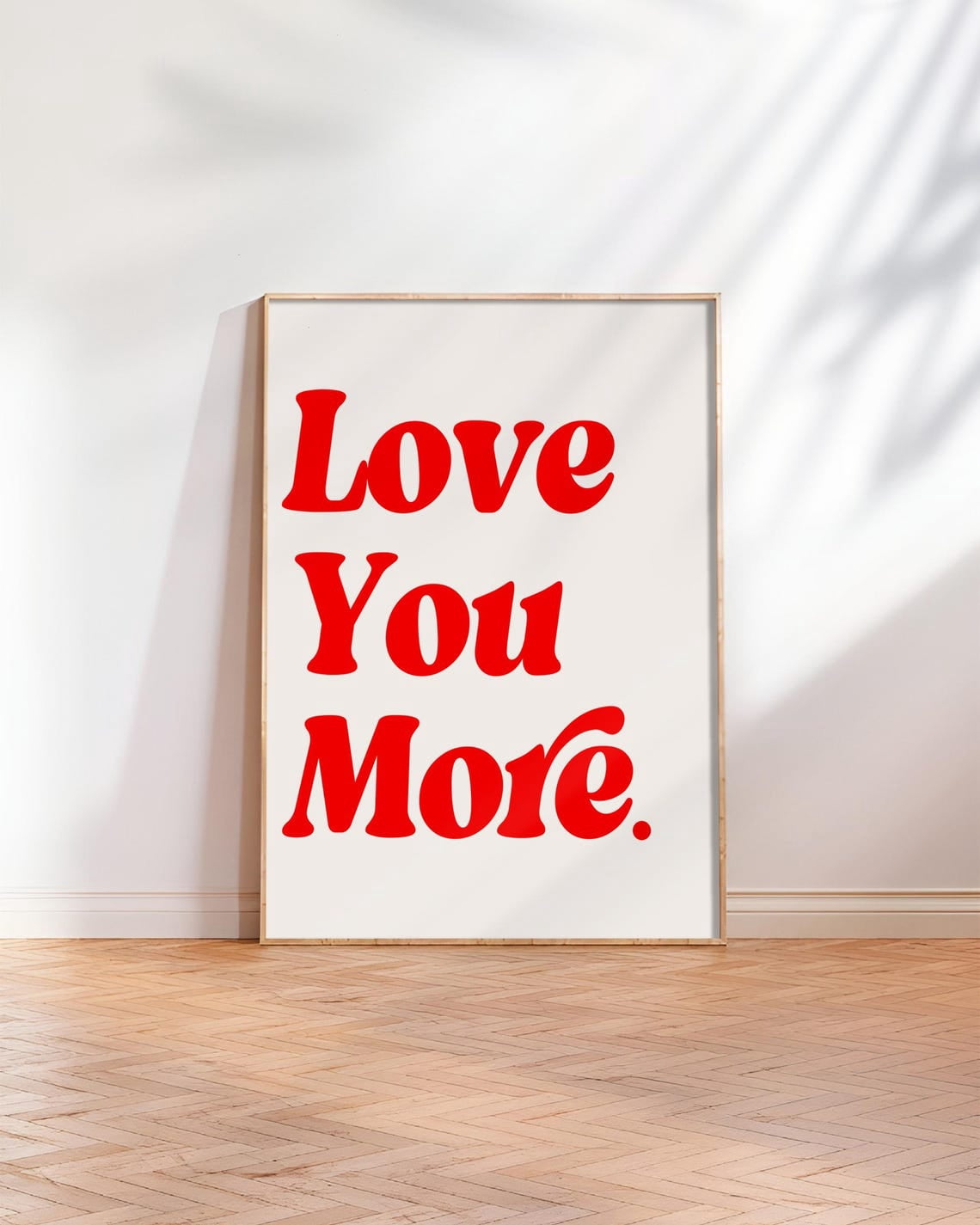 Love You More Poster Trendy Typography Wall Art for Romantic and ...