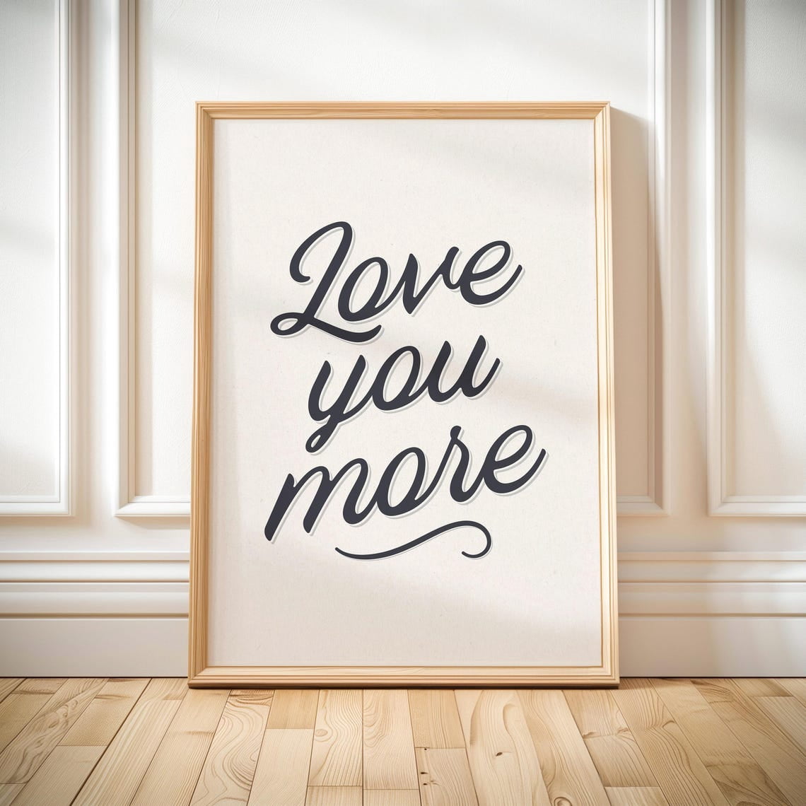 Love You More Retro Typography Wall Art Print, Home, Living Room And ...