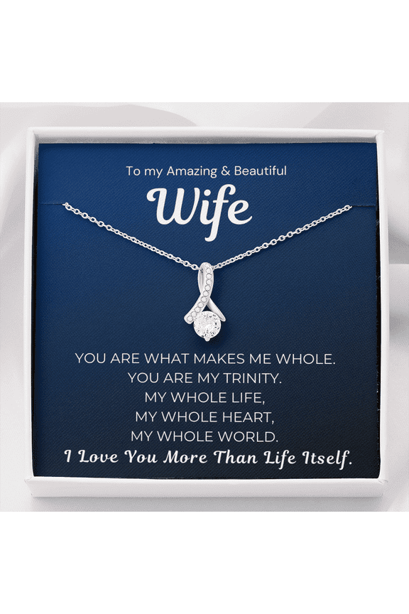 Love You More Than Life Itself Wife Necklace, She Will Never Forget This Gift, Wife,, Gold Alluring Necklace