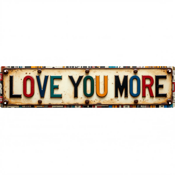 Love You More Tin Signs - 16*4 Inches, Family"Love You More" Signs for Home Decor Wall, Beachy Wall Decor, Mens Wall Decor, Home/Patio Decor