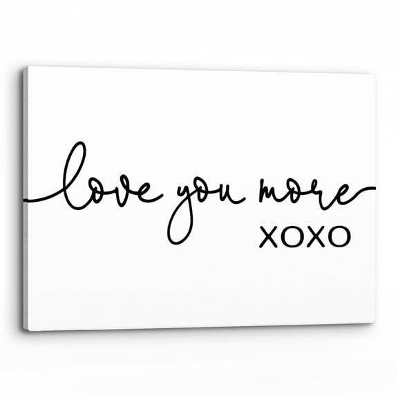 Love You More XOXO Wall Art,Funny Couples Saying Print Canvas Painting Artwork Home Bedroom Decor,Valentine Wedding Gifts Unframed 12x18inch(30x45cm)