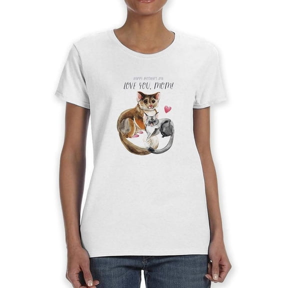 Love You, Opossum Mom! Shaped T-Shirt Women -Image by Shutterstock, Female Small