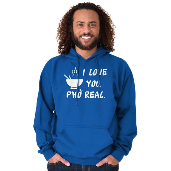Love You Pho Real Vietnamese Food Unisex Plus Size Hoodie Brisco Brands 4X