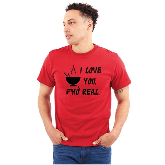 Love You Pho Real Vietnamese Food Plus Size Crewneck Graphic Tee Shirt Brisco Brands 2X