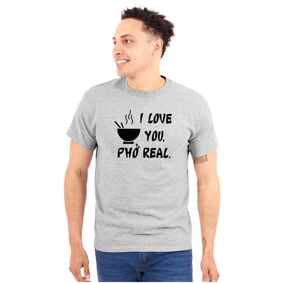 Love You Pho Real Vietnamese Food Plus Size Crewneck Graphic Tee Shirt Brisco Brands 2X