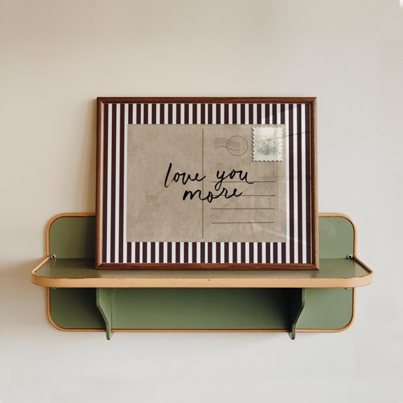 Love You Postcard Vintage Blue Typography Inspired Decorative Design Accent Interior Portrait Decor