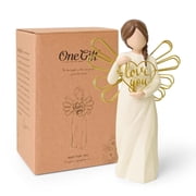 Love Angel Statue   Valentine Gift & Romantic Home Decor with Golden Wings