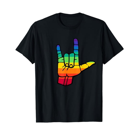 Love You Sign Language Hand Talking LGBTQ ASL Gay Pride T-Shirt