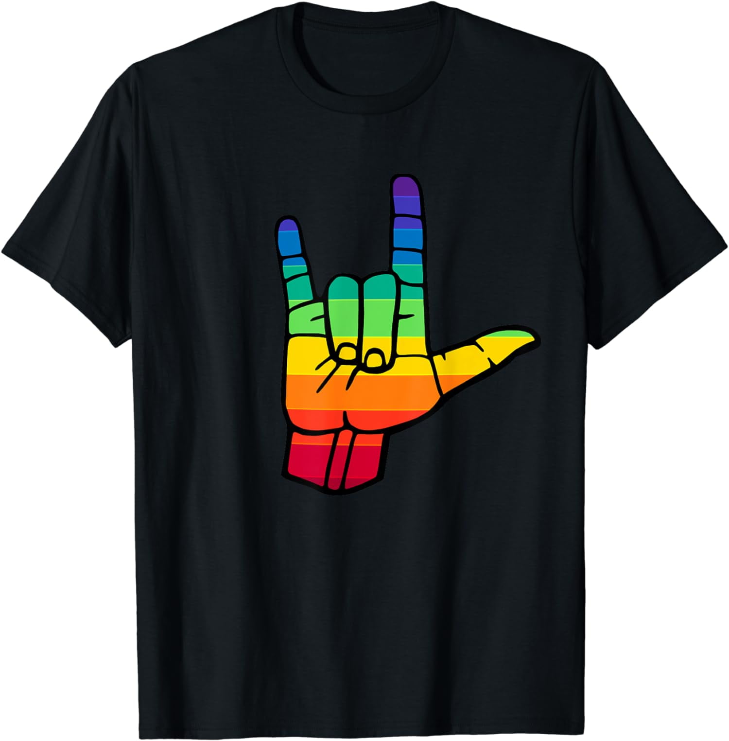 Love You Sign Language Hand Talking Lgbtq Asl Gay Pride T Shirt