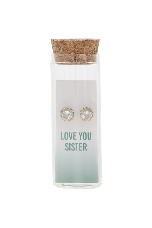 Love You Sister - 14K Gold Plated Earring in a Bottle