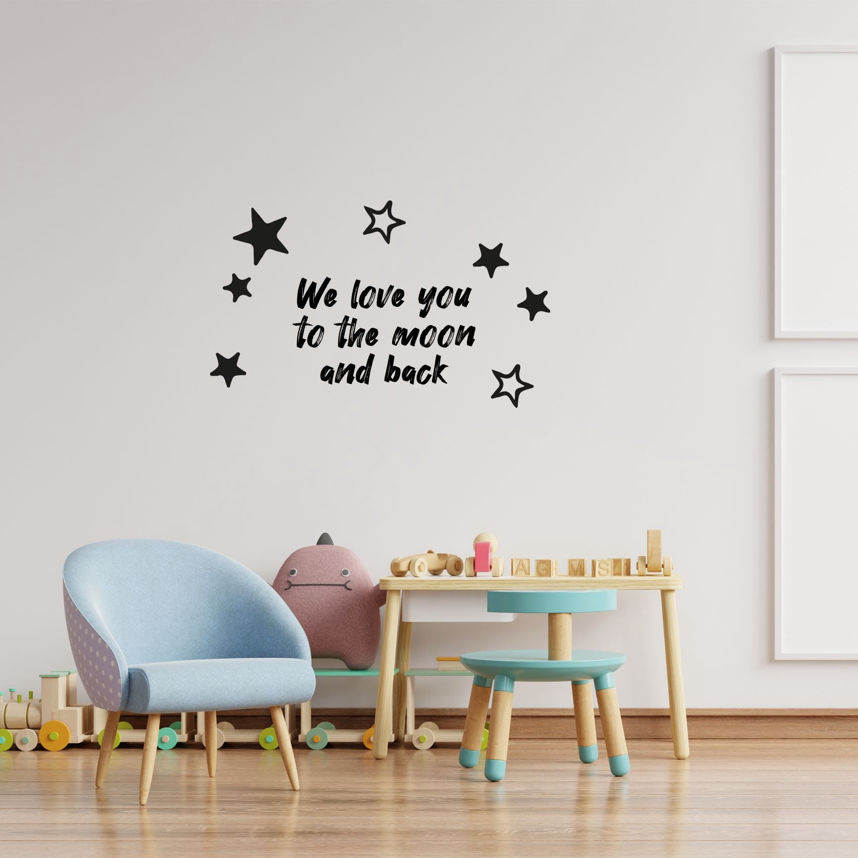 We Love You Stars Moon Life Couple Love Quotes Quote Wall Sticker Art ...