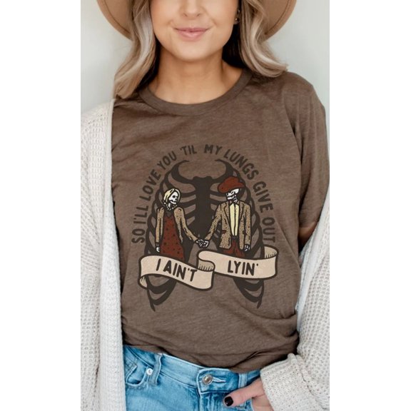 Love You Til My Lungs Give Out Graphic Tee T-Shirt