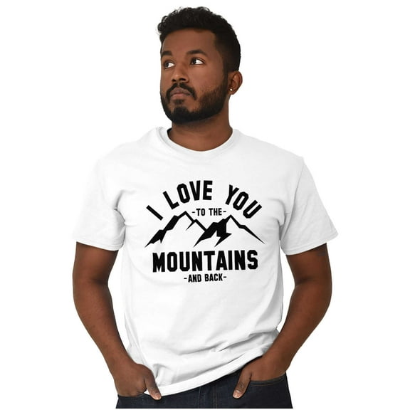Love You To Mountains Hiking Couple Men's Graphic T Shirt Tees Brisco Brands M