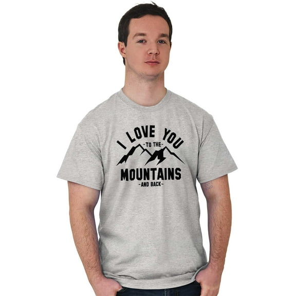 Love You To Mountains Hiking Couple Men's Graphic T Shirt Tees Brisco Brands X