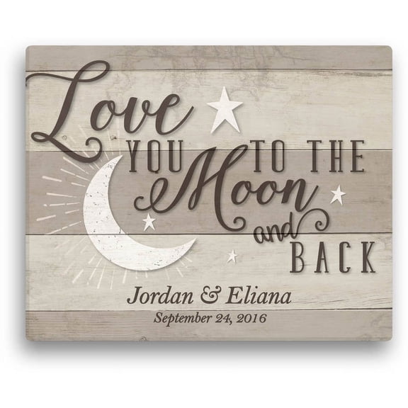Love You To The Moon And Back Personalized 11" x 14" or 16" x 20" Canvas