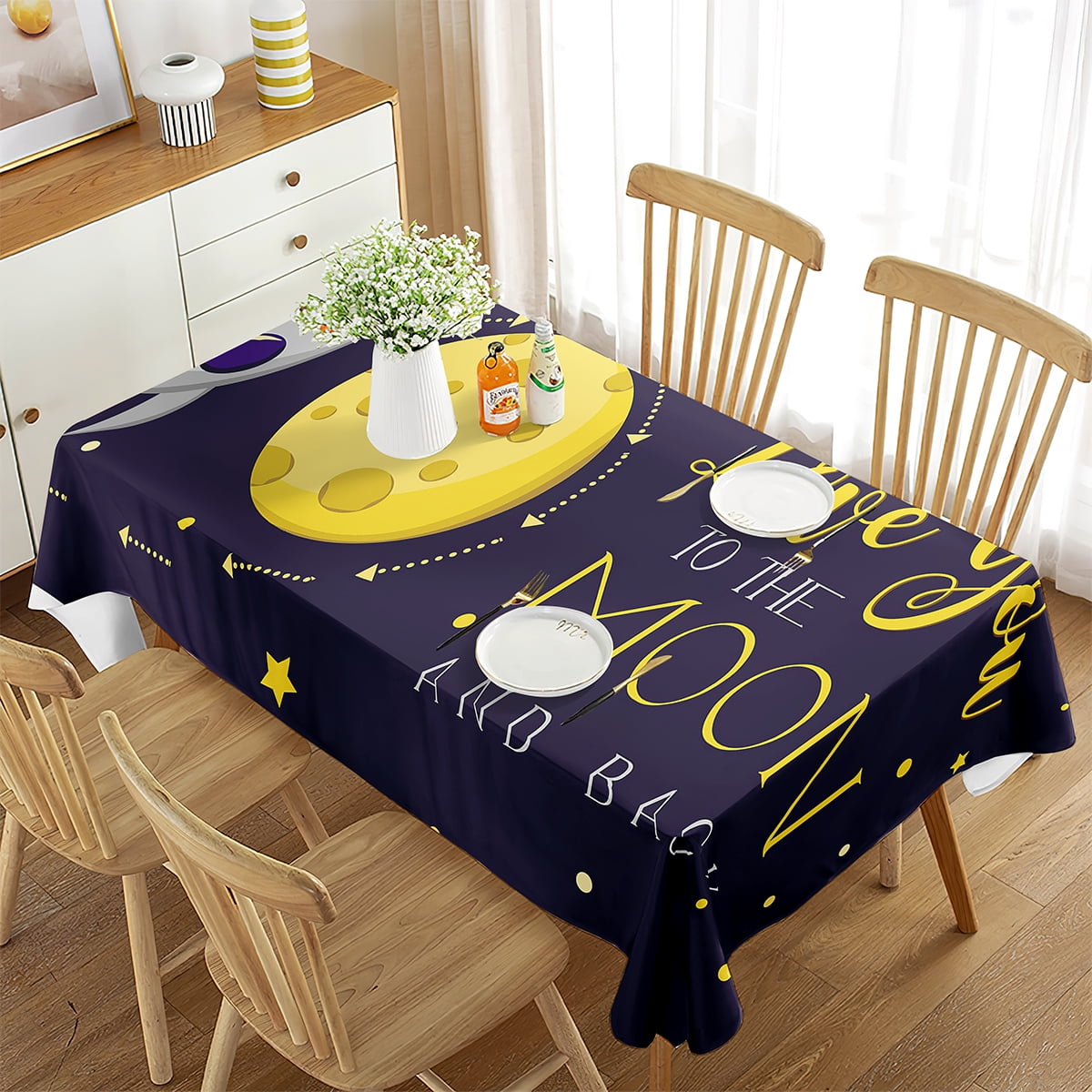 Love You To The Moon and Back Theme Tablecloth Romantic Moonlight ...