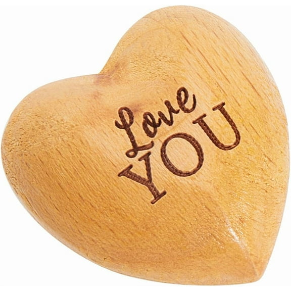 Love You Wooden Heart Ornaments Tiny Hug Token Solid Olive Wood Heart Isolation Hand Holding Keepsake Missing You Thinking of You Present For Lover Friends Family Couple 1.25 Inch DIY Making