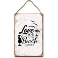 thumbnail image 1 of Love You to The Beach and Back Retro Hanging Wood Sign 8"x12" by LoMall, 1 of 2