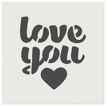 Love You with Heart DIY Cookie Wall Craft Stencil - 5.5 Inch