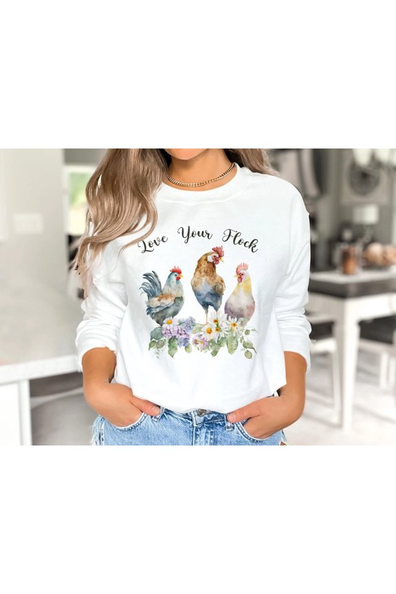 Love Your Flock Sweatshirt, Flock of Ducks Sweatshirt, Christmas Gift for Her, Womens Long Sleeve Shirt, Fall Sweatshirt, Teacher Gift