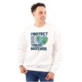 thumbnail image 1 of Love Your Mother Earth Cute Go Green Unisex Plus Fleece Graphic Sweatshirt Brisco Brands 2X, 1 of 5