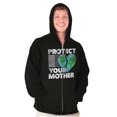 thumbnail image 1 of Love Your Mother Earth Cute Go Green Zip Up Hoodie Men's Women's Brisco Brands M, 1 of 6