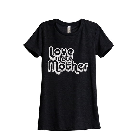 Love Your Mother Women's Fashion Relaxed T-Shirt Tee Heather Black Medium