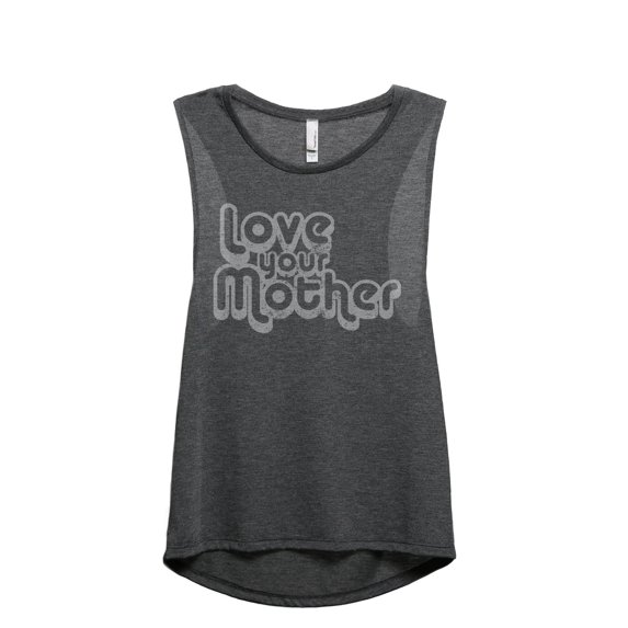 Love Your Mother Women's Fashion Sleeveless Muscle Tank Top Tee Charcoal Grey X-Large