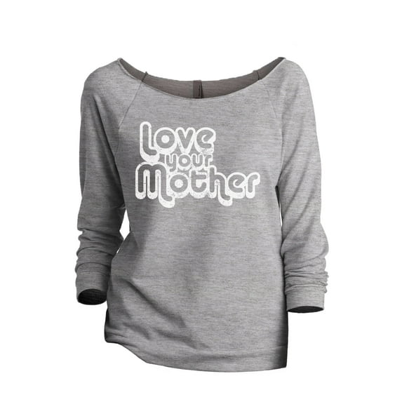 Love Your Mother Women's Fashion Slouchy 3/4 Sleeves Raglan Sweatshirt Sport Grey Small