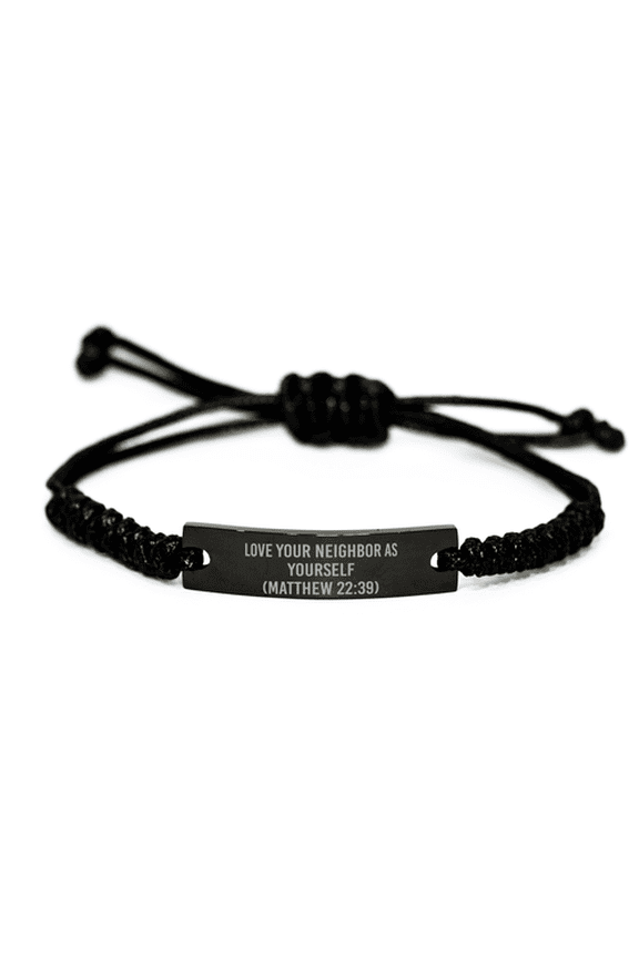 Love Your Neighbor As Yourself Bracelet Matthew 22:39 Bracelet Matthew 22 39 Baptism Communion Gifts For Him Her Men Women Stainless Steel Bracelet