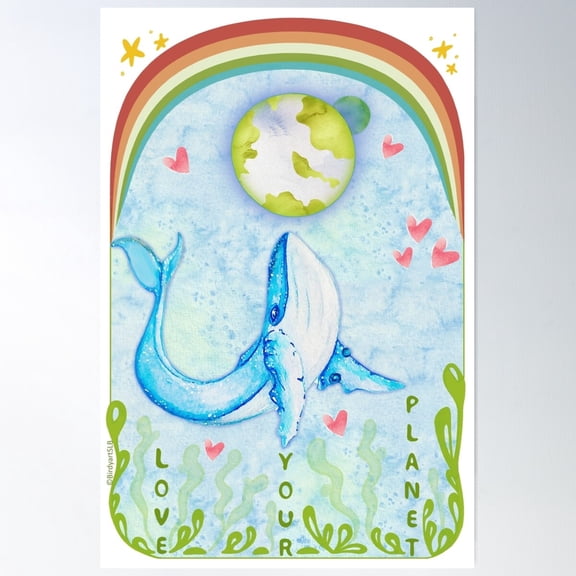 Love Your Planet Poster Wall Art, Modern Wall Decor For Living Room Bedroom, 16x24 UNFRAMED