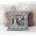 thumbnail image 1 of Love Your Vase Peacock Indoor/Outdoor Pillow in Black Muted Blue 28x28, 1 of 5