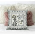 thumbnail image 1 of Love Your Vase Peacock Indoor/Outdoor Pillow in Cream Black Gray 18x18, 1 of 5