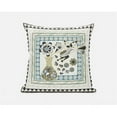 thumbnail image 1 of Love Your Vase Peacock Indoor/Outdoor Pillow with Removable Cover in Cream Blue Yellow16x16, 1 of 1