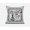 thumbnail image 1 of Love Your Vase Peacock Indoor/Outdoor Pillow with Removable Cover in Gray Black Pink20x20, 1 of 4