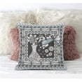 thumbnail image 1 of Amrita Sen Designs CAPL593FSDS-BL-18x18 18 x 18 in. Love Your Vase Peacock Suede Blown & Closed Pillow - Black & Muted Blue, 1 of 9