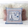 thumbnail image 1 of Love Your Vase Peacock Throw Pillow with Removable Cover in Blue Peach Gray 16x16, 1 of 8