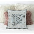 thumbnail image 1 of Love Your Vase Peacock Indoor/Outdoor Fabric Pillow in Blue Black Cream 18x18, 1 of 5