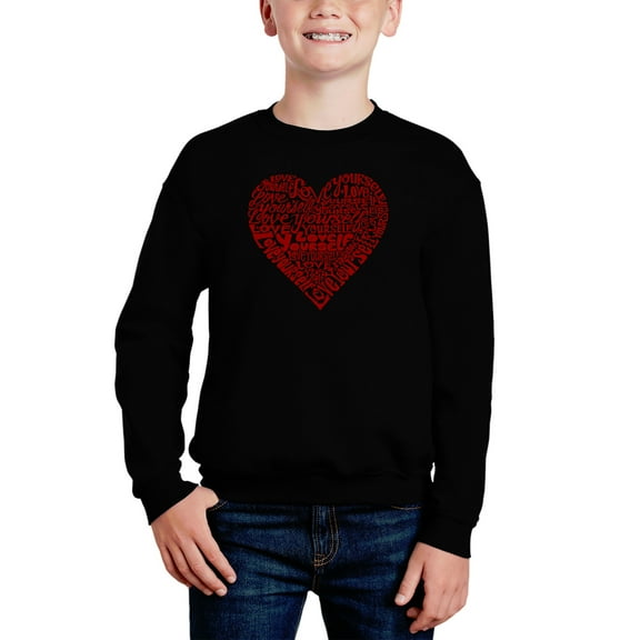 Love Yourself - Boy's Word Art Crewneck Sweatshirt