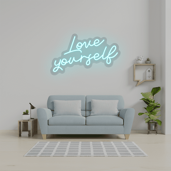 Love Yourself Neon Sign (Red, 24(W)x14(H))