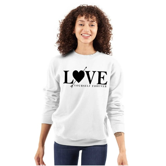 Love Yourself Self Care Inspirational Women Crewneck Sweatshirt Brisco Brands S